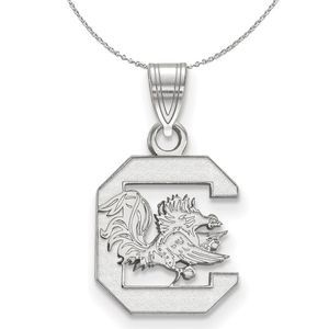 Sterling Silver South Carolina Small 'C' Pendant Necklace - 20 Inch